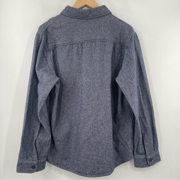 SLATE & STONE Heavy Flannel Shirt Jacket Shacket Twill Dark Blue Medium NWOT - Picture 5 of 15
